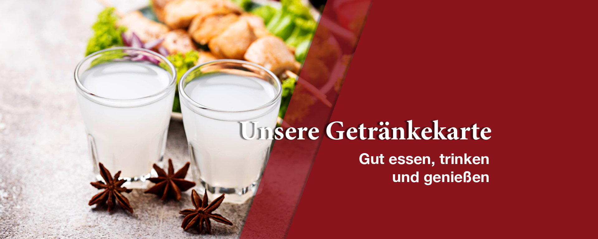 Grichischer Wein, Ouzo, Getränkekarte 